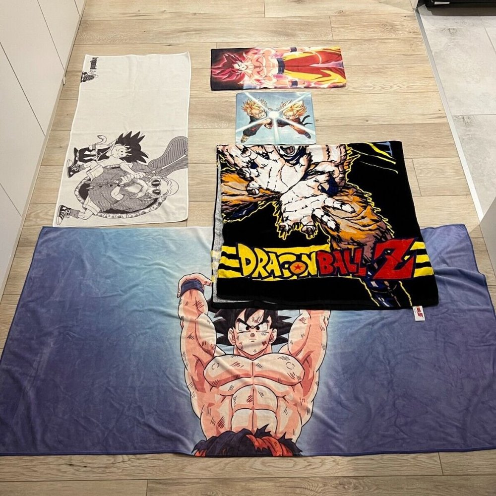 Lot of 5 Towels Dragon Ball Z Beach Hand Goku Japan